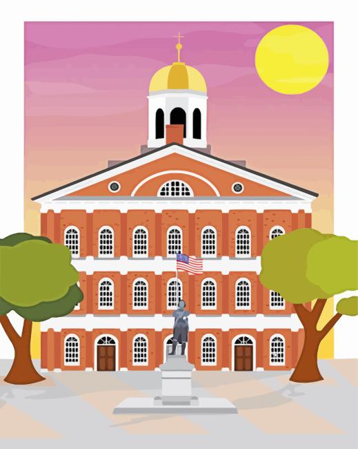 Faneuil Hall Boston Poster Paint By Numbers