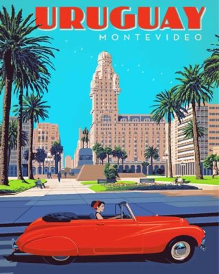 Montevideo Uruguay Poster Paint By Numbers