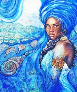 Blue Yemaya Orisha Paint By Numbers