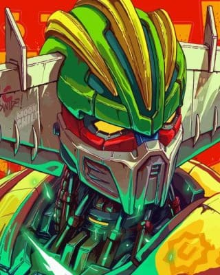 Close Up Jeeg Robot Paint By Numbers 