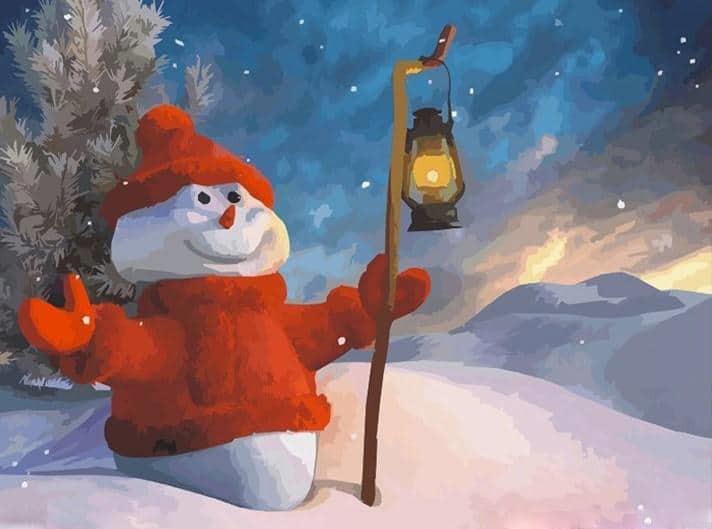 Christmas snowman cartoon and animation painting by numbers.jpeg