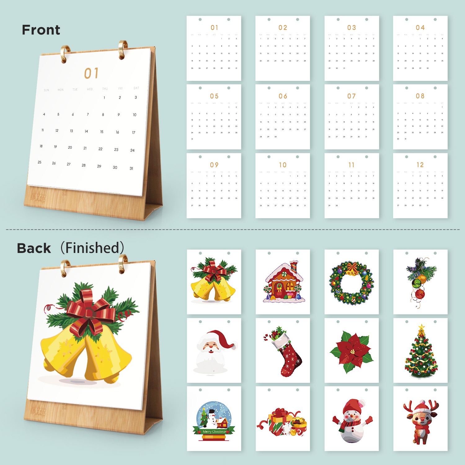 Custom Paint by Numbers Desk Calendar for